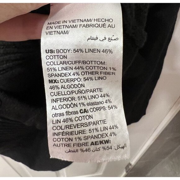 Chico’s Button Front Linen & Cotton Blend Cardigan Size Medium Black NWT - Picture 8 of 9